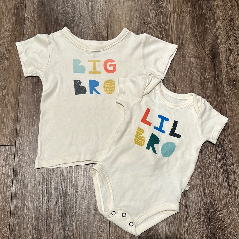 Finn + Emma big bro and lil bro T-shirt and bodysuit size: 2t and 0-3 mo…
